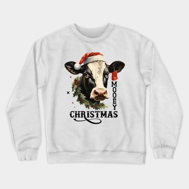 Mooey Christmas Crewneck Sweatshirt by MZeeDesigns